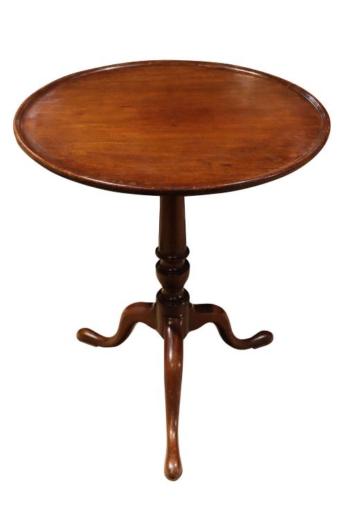 GEORGE III MAHOGANY SNAPTOP OCCASIONAL TABLE ON TRIPOD BASE