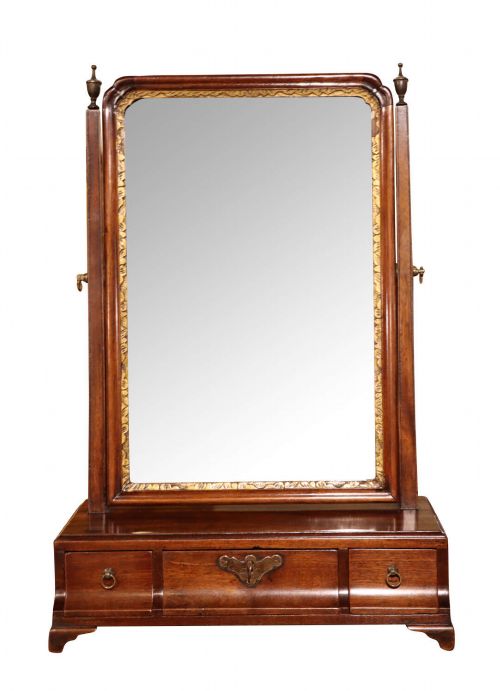 VICTORIAN MAHOGANY DRESSING TABLE MIRROR WITH THREE DRAWERS