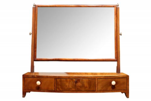 REGENCY MAHOGANY DRESSING TABLE MIRROR WITH THREE DRAWERS CIRCA 1820