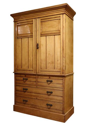 FINE ENGLISH ASH PRESS CUPBOARD IN THE MANNER OF MAPLE CO C1880 - ADDITIONAL PHOTO 3