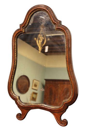 FINE 18TH CENTURY WALNUT STRUT DRESSING TABLE MIRROR WITH GILT SLIP - ADDITIONAL PHOTO 2