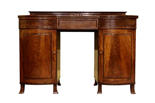 Regency Mahogany Bow Front Pedestal Sideboard, Circa 1820