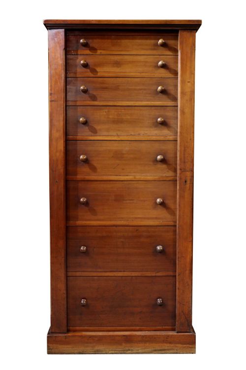 Mid-19th Century Mahogany Wellington Chest of Eight Drawers, Circa 1850