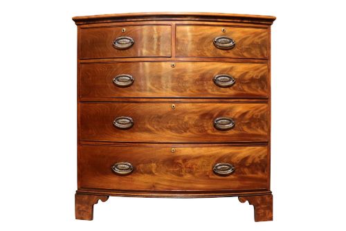 Regency Bow Front Mahogany Chest of Drawers, Circa 1820