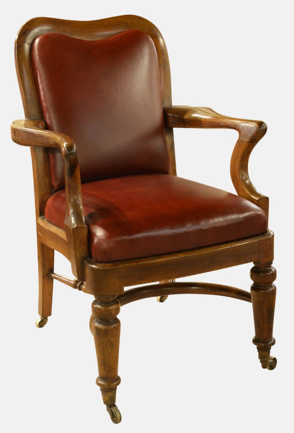 Victorian Mahogany & Leather Desk Chair