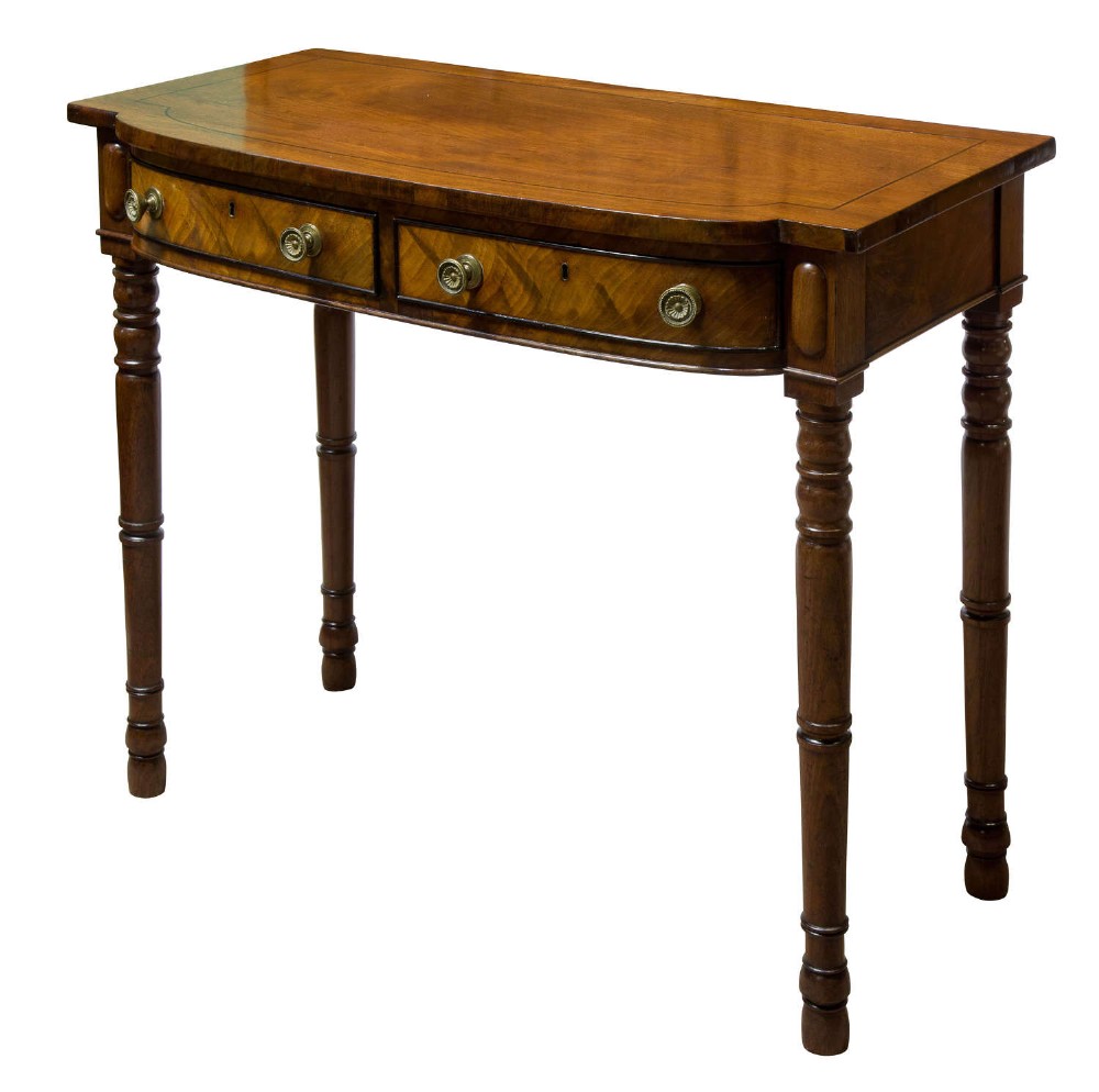 19thc Mahogany Bow-fronted Side Table