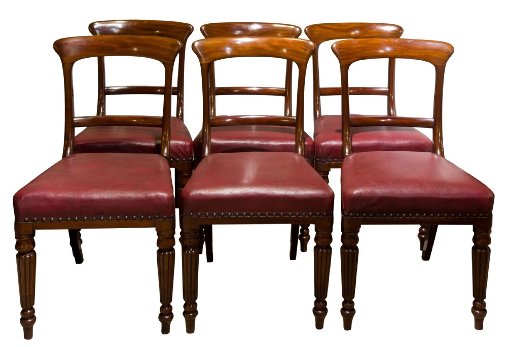 6 Mahogany Balloon Back Dining Chairs