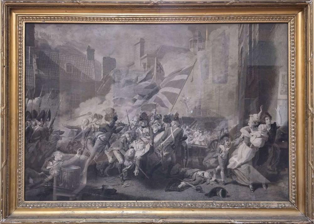 Fine Engraving after Copley – The Death of Major Pierson, Jersey 1781