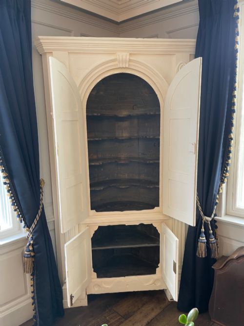 Painted Pine Corner Cupboard