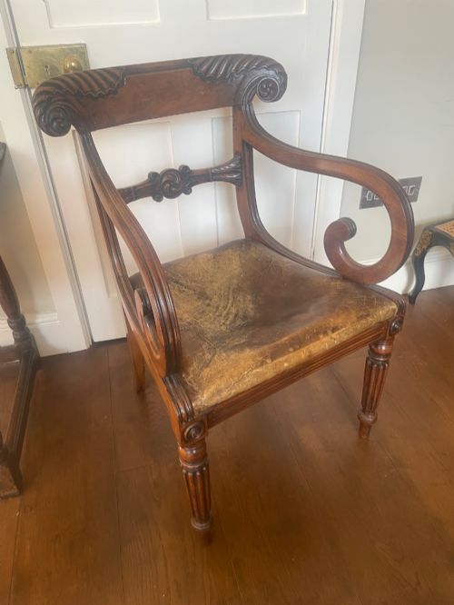William the 4th mahogany carver chair .