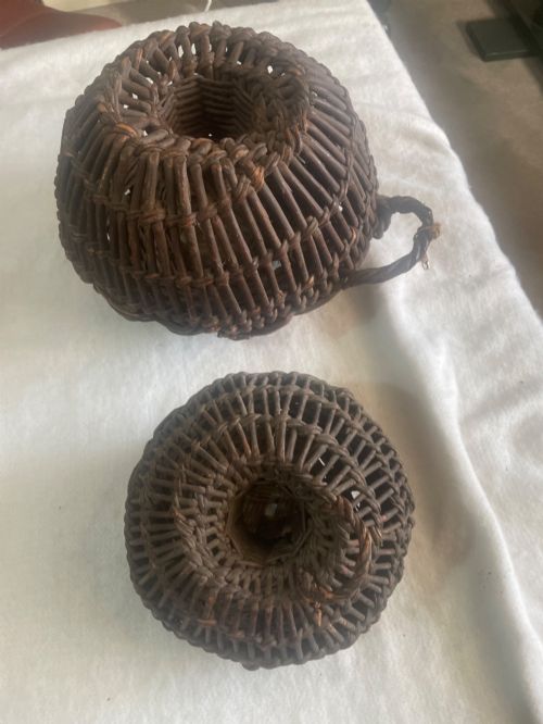 2 Wicker Shrimp Pots .