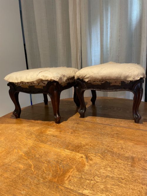 Pair of Rosewood Foot Stools