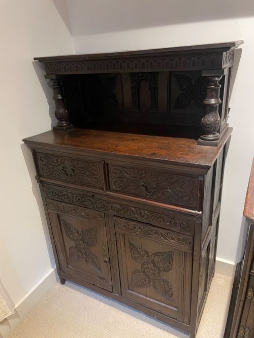 Carved Oak Court Cupboard