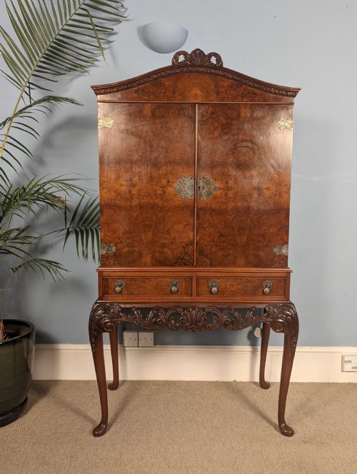 Burr Walnut Drinks Cabinet