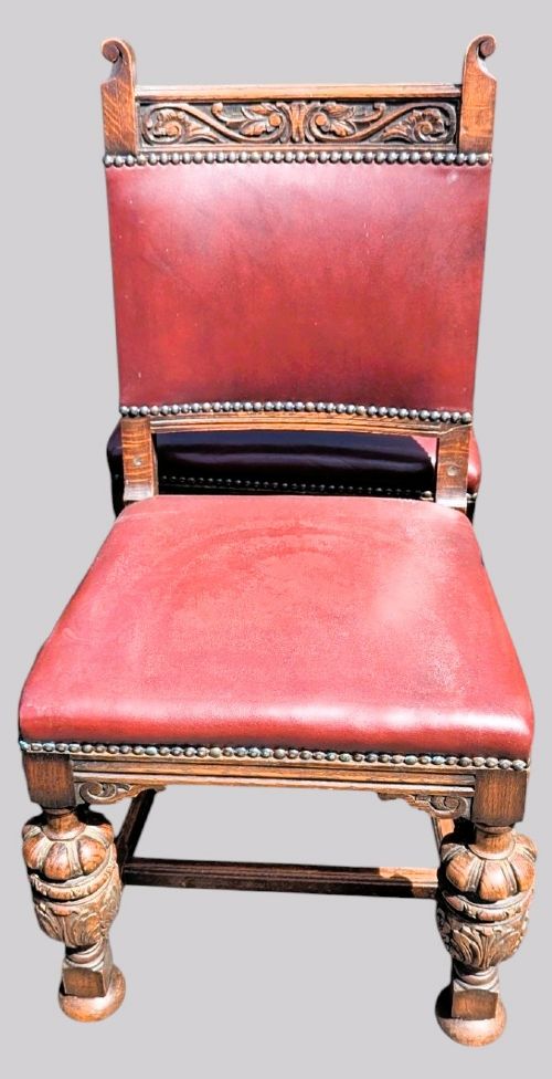 A SET OF EIGHT OAK DINING CHAIRS - ADDITIONAL PHOTO 7