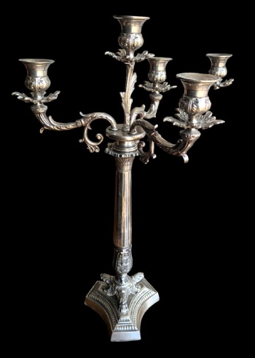 A PAIR OF VICTORIAN SILVER PLATED CANDLESTICKS CANDELABRAS - ADDITIONAL PHOTO 1