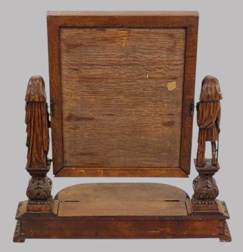 AN IMPRESSIVE CARVED OAK DRESSING MIRROR - ADDITIONAL PHOTO 5