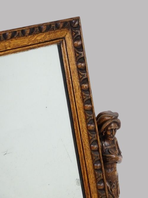 AN IMPRESSIVE CARVED OAK DRESSING MIRROR - ADDITIONAL PHOTO 8