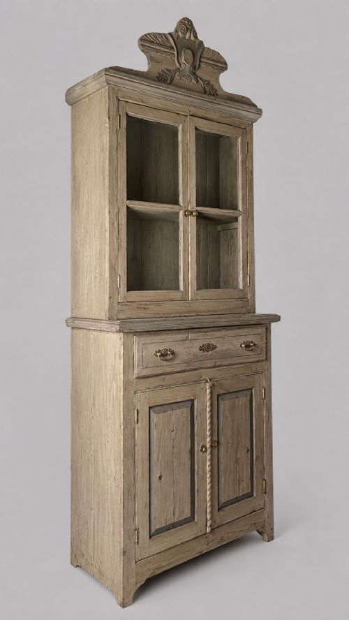 A 19th Century French, Painted Glazed Cupboard.