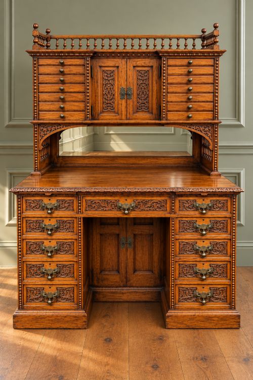 An Oak Desk with Drawers C.1890