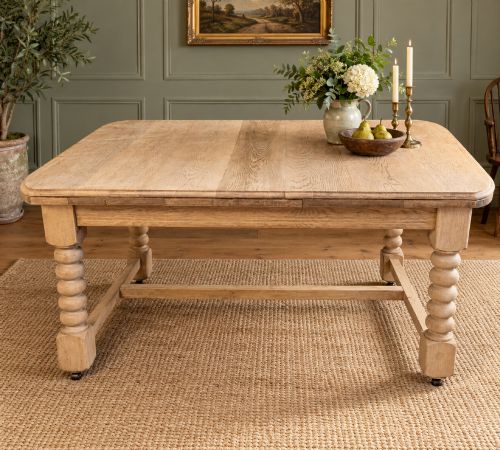 A Late Victorian Bleached Oak Farmhouse Table