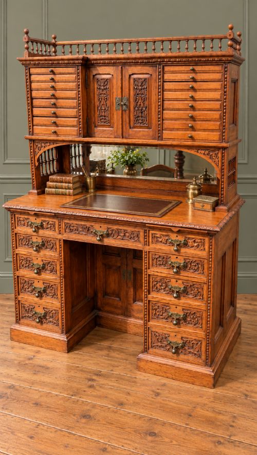 An Oak Desk with Drawers C.1890