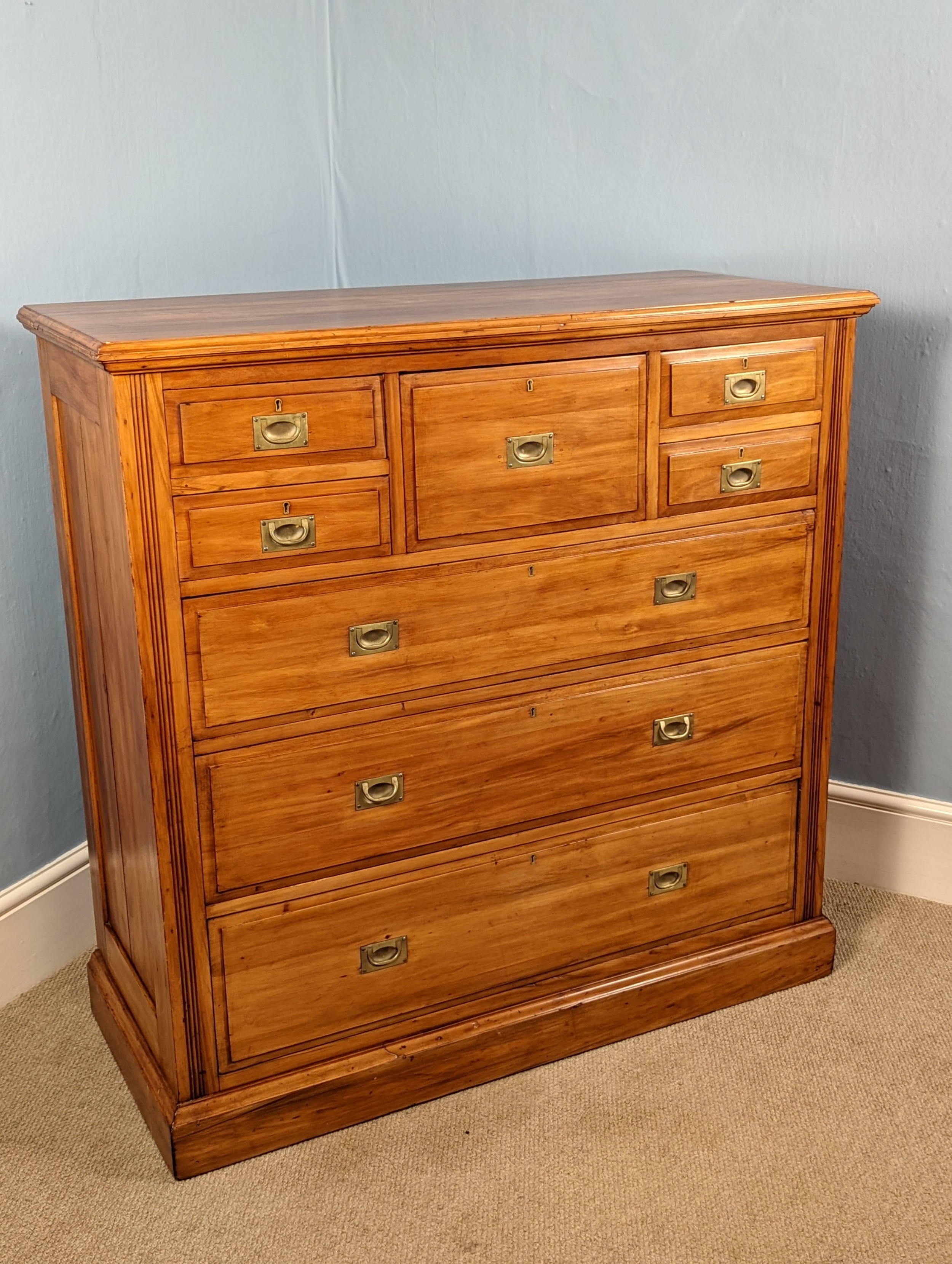 Late Victorian Satin Walnut Chest of Drawers