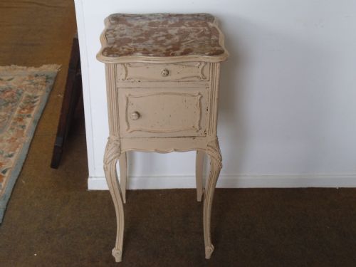 Shabby Chic Louis XV Style Mahogany Bedside Cabinet.