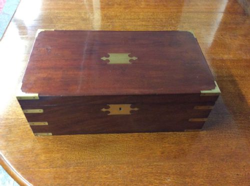 Mahogany Brass Bound Campaign/writing Box