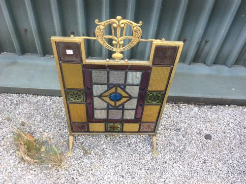 Leaded Glass Fire Screen