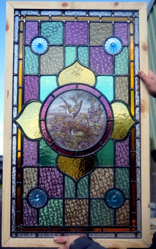 An Exceptional Late Victorian Painted and Leaded Glass Window