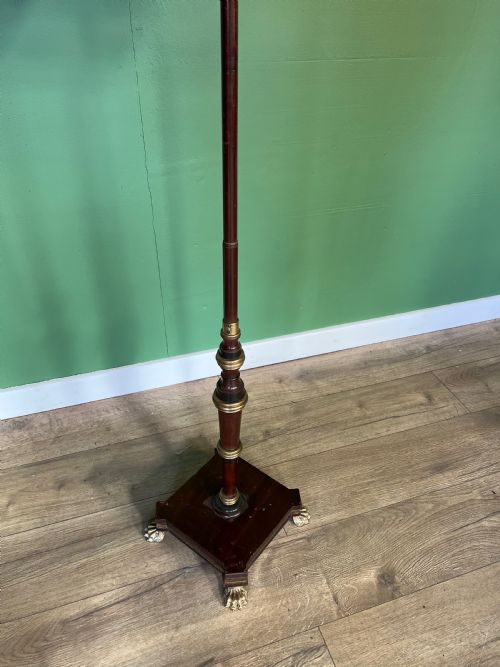 A RARE REGENCY ORIGINAL FIRE SCREEN WITH ADJUSTABLE POKER WORK PANEL - ADDITIONAL PHOTO 1
