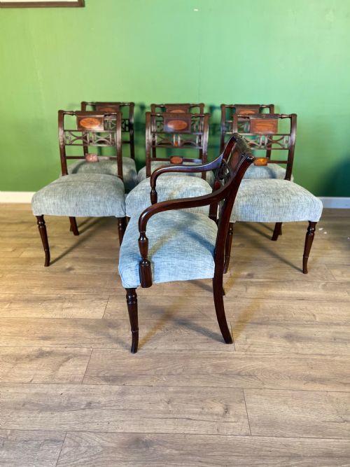 A GOOD SET OF 6 REGENCY STAND CHAIRS AND 1 CARVER CHAIR - ADDITIONAL PHOTO 2
