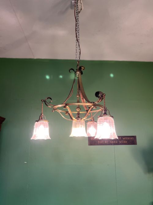 A Good Quality Edwardian Copper Chandelier