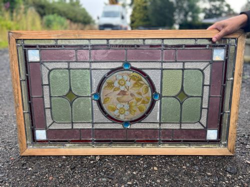 Stained Glass Window - With Birds and Flowers