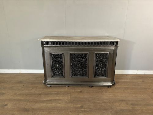 A Good Antique Victorian Polished Cast Iron Radiator Cover