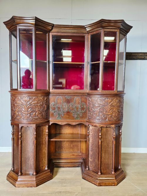 1880 MORRIS CO VICTORIAN OAK CABINET DESK BY GEORGE W JACK - ADDITIONAL PHOTO 1