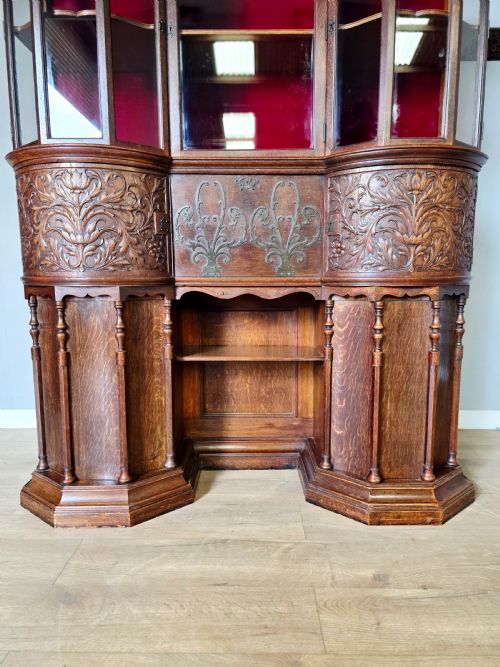 1880 MORRIS CO VICTORIAN OAK CABINET DESK BY GEORGE W JACK - ADDITIONAL PHOTO 2