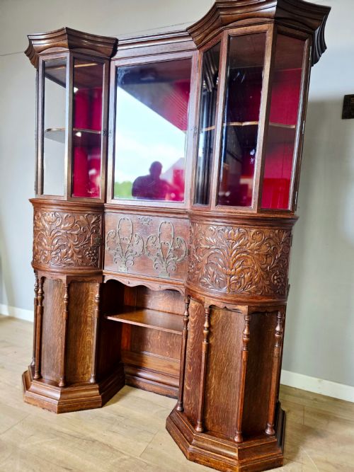 1880 MORRIS CO VICTORIAN OAK CABINET DESK BY GEORGE W JACK - ADDITIONAL PHOTO 3