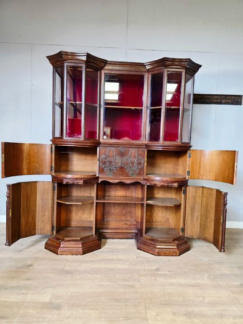 1880 MORRIS CO VICTORIAN OAK CABINET DESK BY GEORGE W JACK - ADDITIONAL PHOTO 7