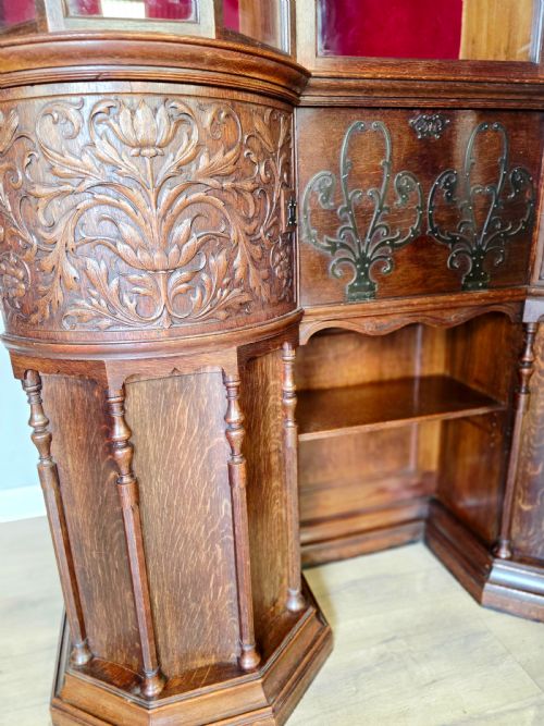 1880 MORRIS CO VICTORIAN OAK CABINET DESK BY GEORGE W JACK - ADDITIONAL PHOTO 9