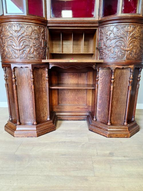 1880 MORRIS CO VICTORIAN OAK CABINET DESK BY GEORGE W JACK - ADDITIONAL PHOTO 10