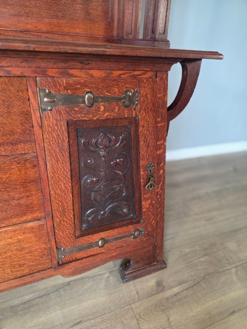 ARTS AND CRAFTS 1890S OAK SIDEBOARD - ADDITIONAL PHOTO 6