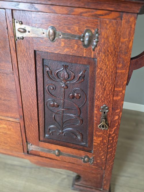 ARTS AND CRAFTS 1890S OAK SIDEBOARD - ADDITIONAL PHOTO 18