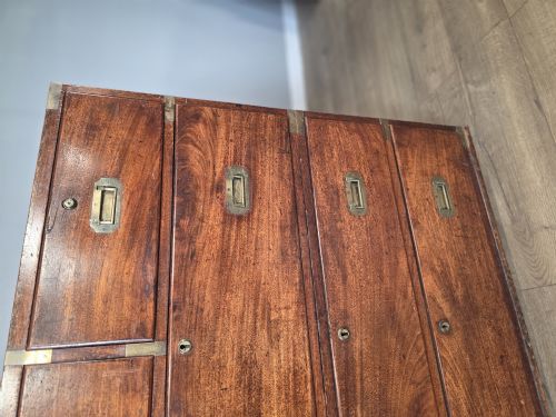 ANTIQUE REGENCY TEAK CAMPAIGN 1830S CHEST - ADDITIONAL PHOTO 3