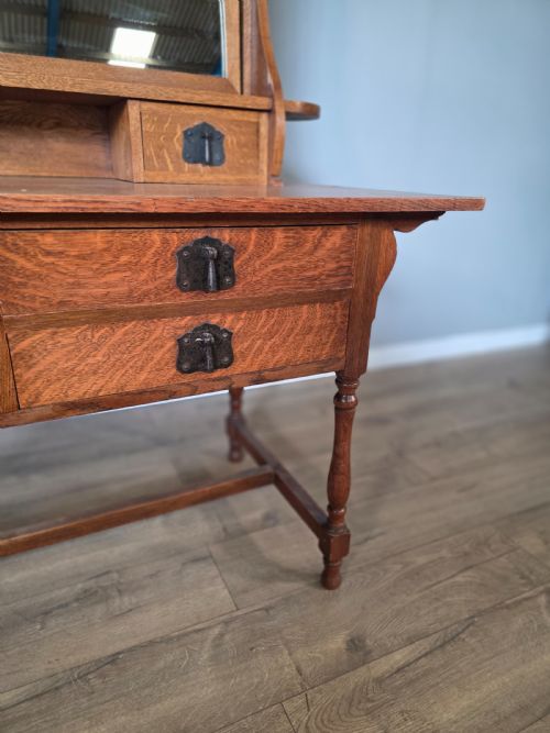 EARLY HEALS OF LONDON ANTIQUE OAK NEWLYN DRESSING TABLE - ADDITIONAL PHOTO 7