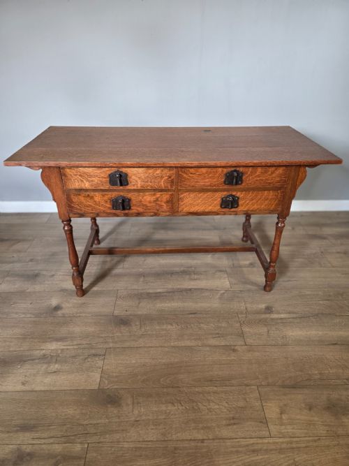 EARLY HEALS OF LONDON ANTIQUE OAK NEWLYN DRESSING TABLE - ADDITIONAL PHOTO 16