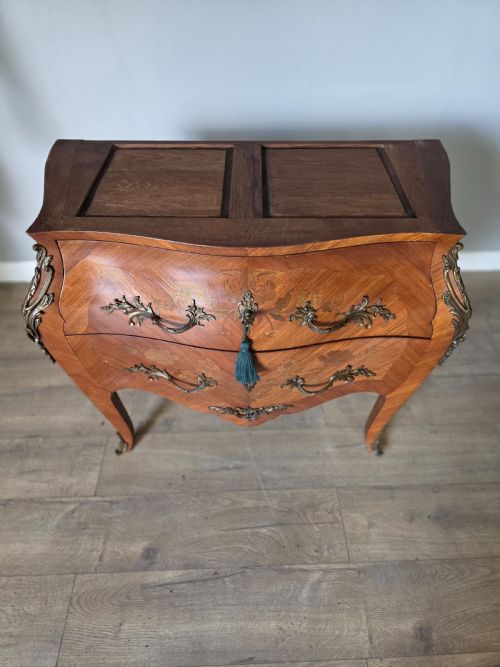 ANTIQUE FRENCH INLAID MARBLE TOP COMMODECHEST - ADDITIONAL PHOTO 14