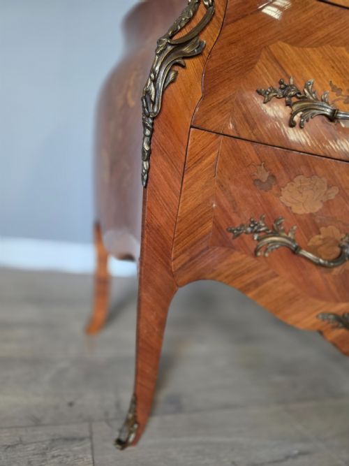 ANTIQUE FRENCH INLAID MARBLE TOP COMMODECHEST - ADDITIONAL PHOTO 19