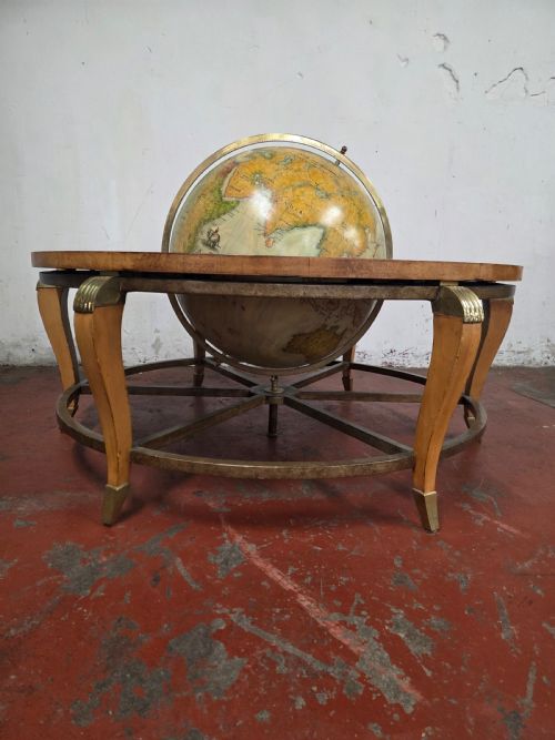 1960S MIDCENTURY ERNEST HEMINGWAY COLLECTION LA MONDE GLOBE COFFEE TABLE - ADDITIONAL PHOTO 2